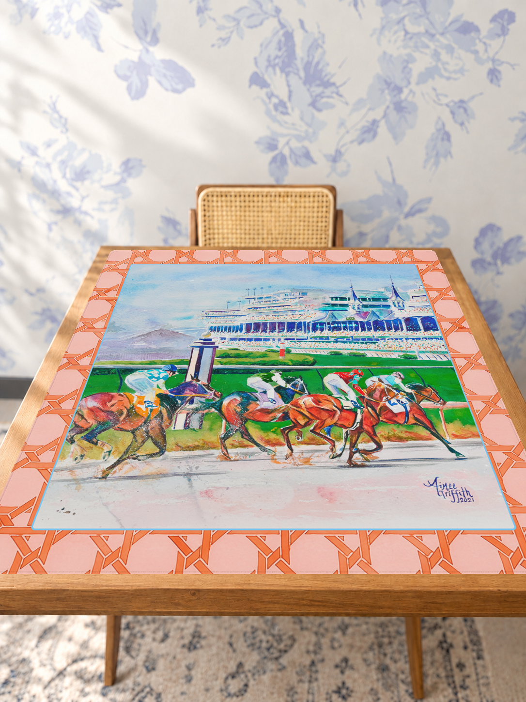 Derby Day Dash mahjong mat — Studio Table Angle