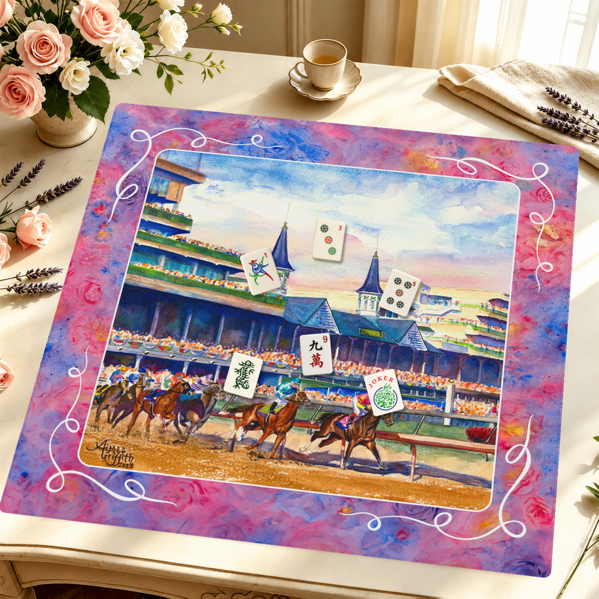 Derby Sunset mahjong mat — Styled Tile Table