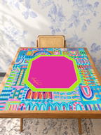 Dots & Doodles mahjong mat — Studio Table Angle