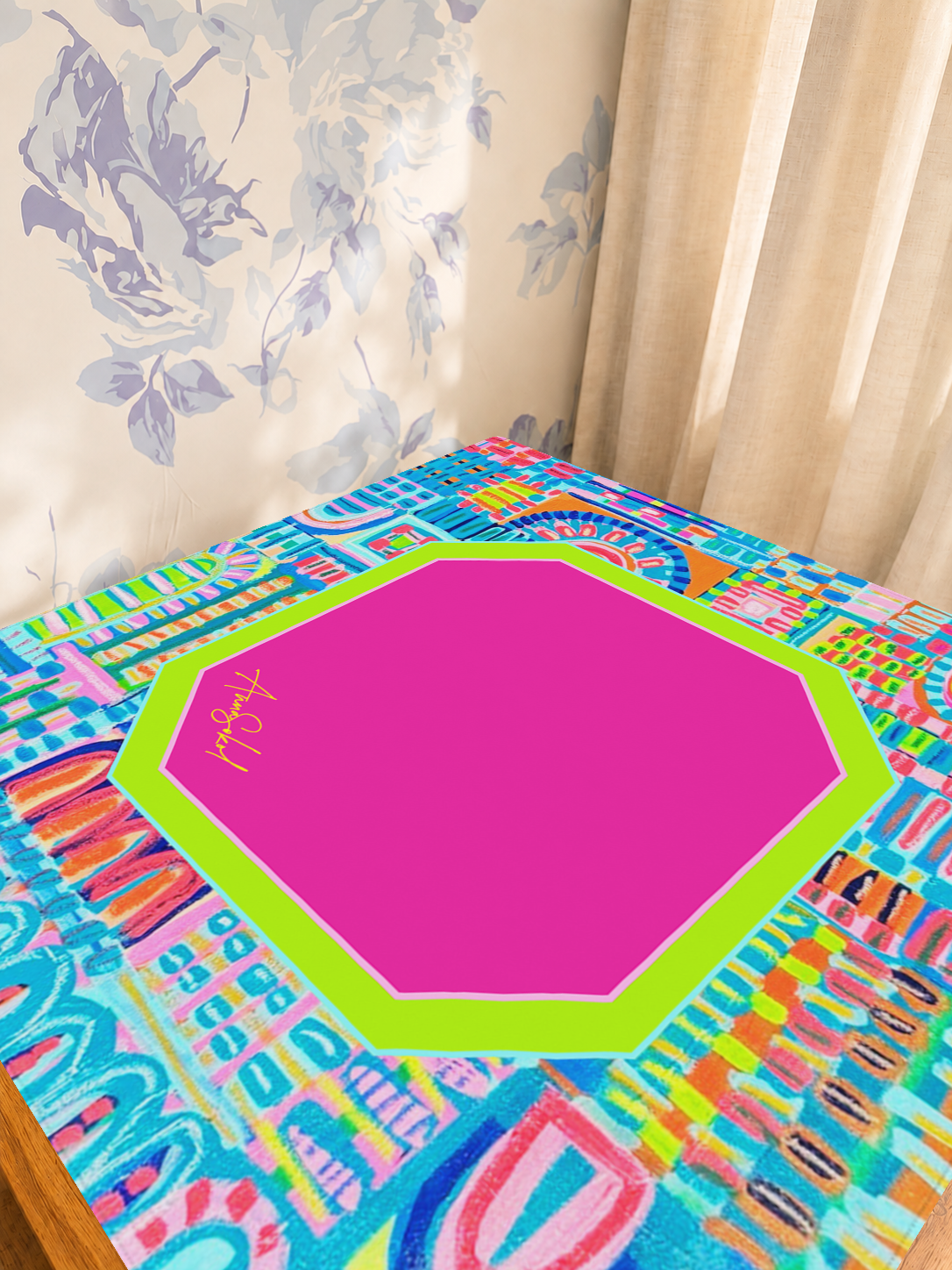 Dots & Doodles mahjong mat — Sunlit Detail