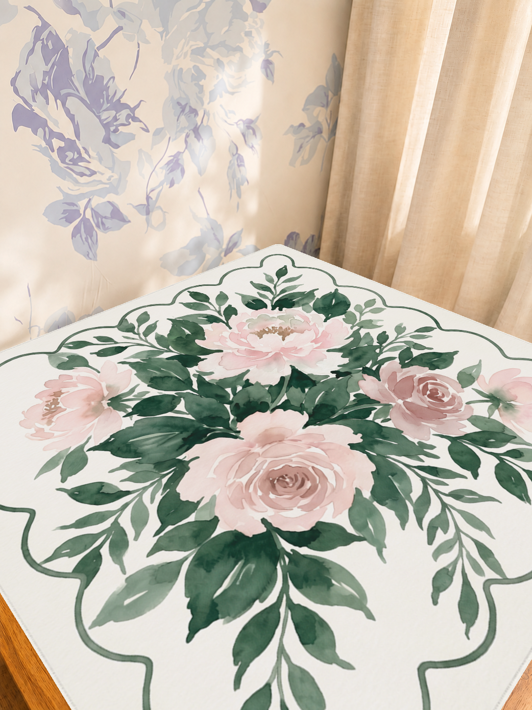 Mahjong by SI™ Peony Rose Garden Mahjong Mat