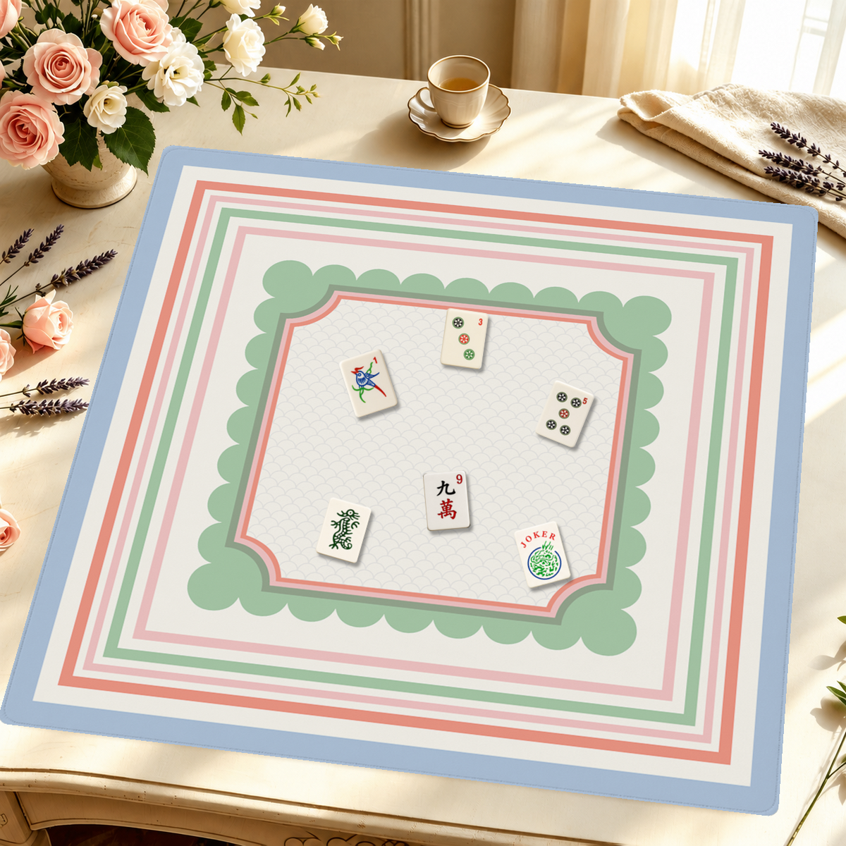 Mahjong by SI™ Seaside Sorbet Stripe Mahjong Mat