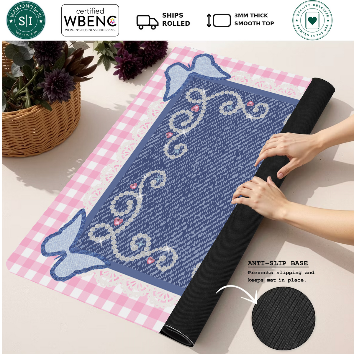 Mahjong by SI™ Diamond in a Rhinestone World Mahjong Mat