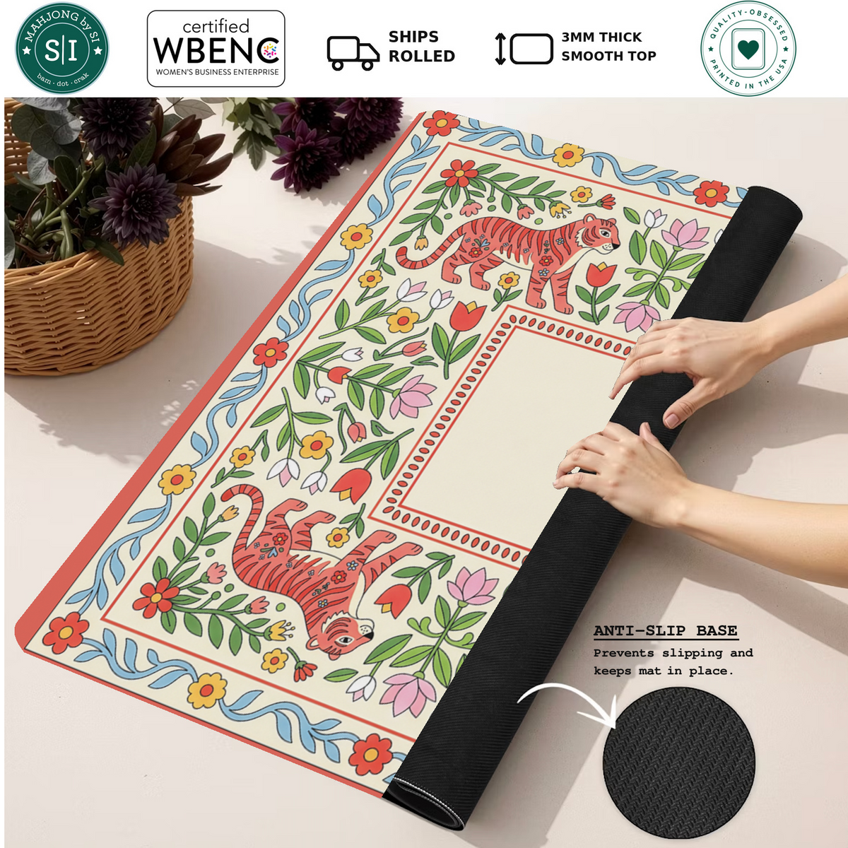 Mahjong by SI™ Tiger Lily Folklore Mahjong Mat