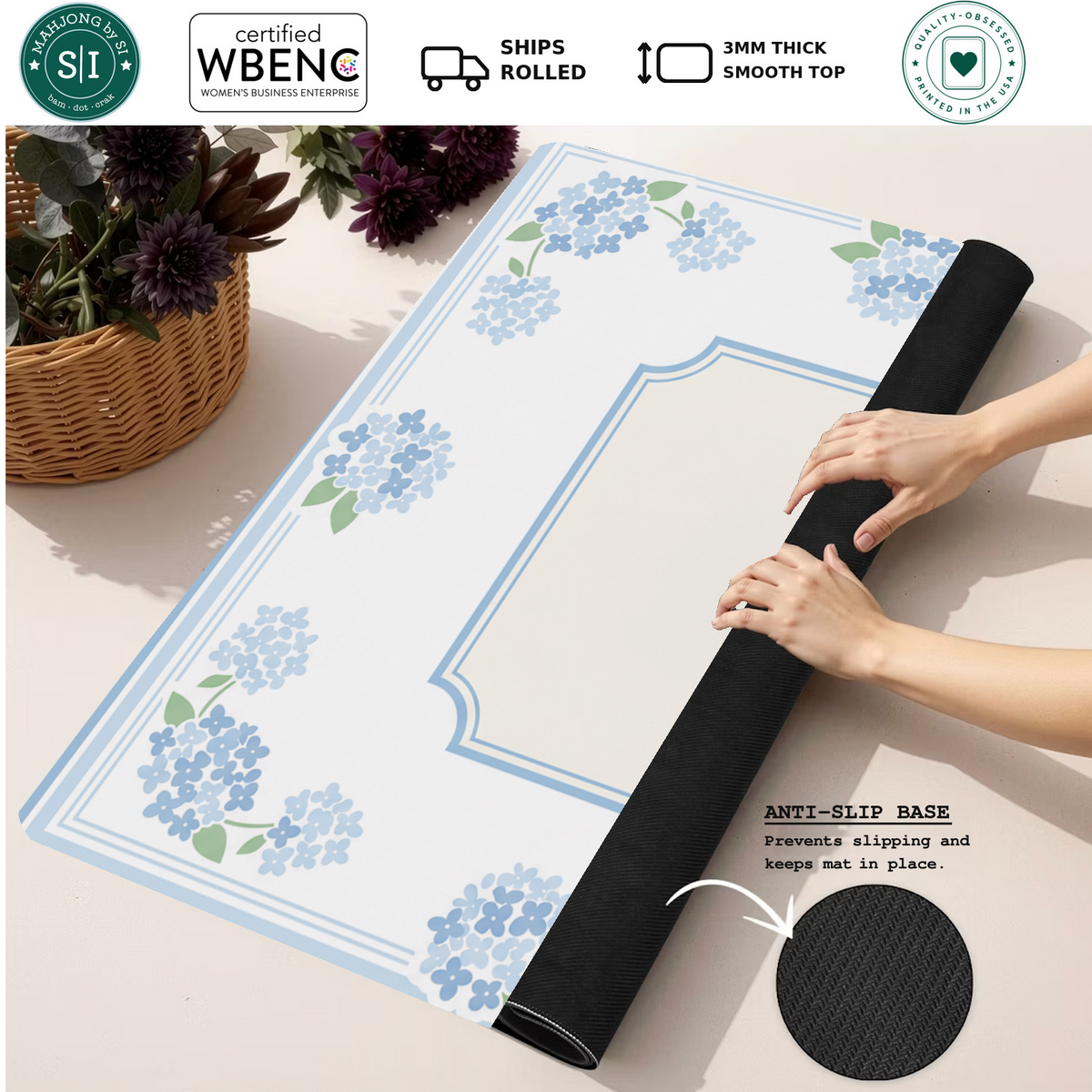 Mahjong by SI™ Hydrangea Hideaway Mahjong Mat