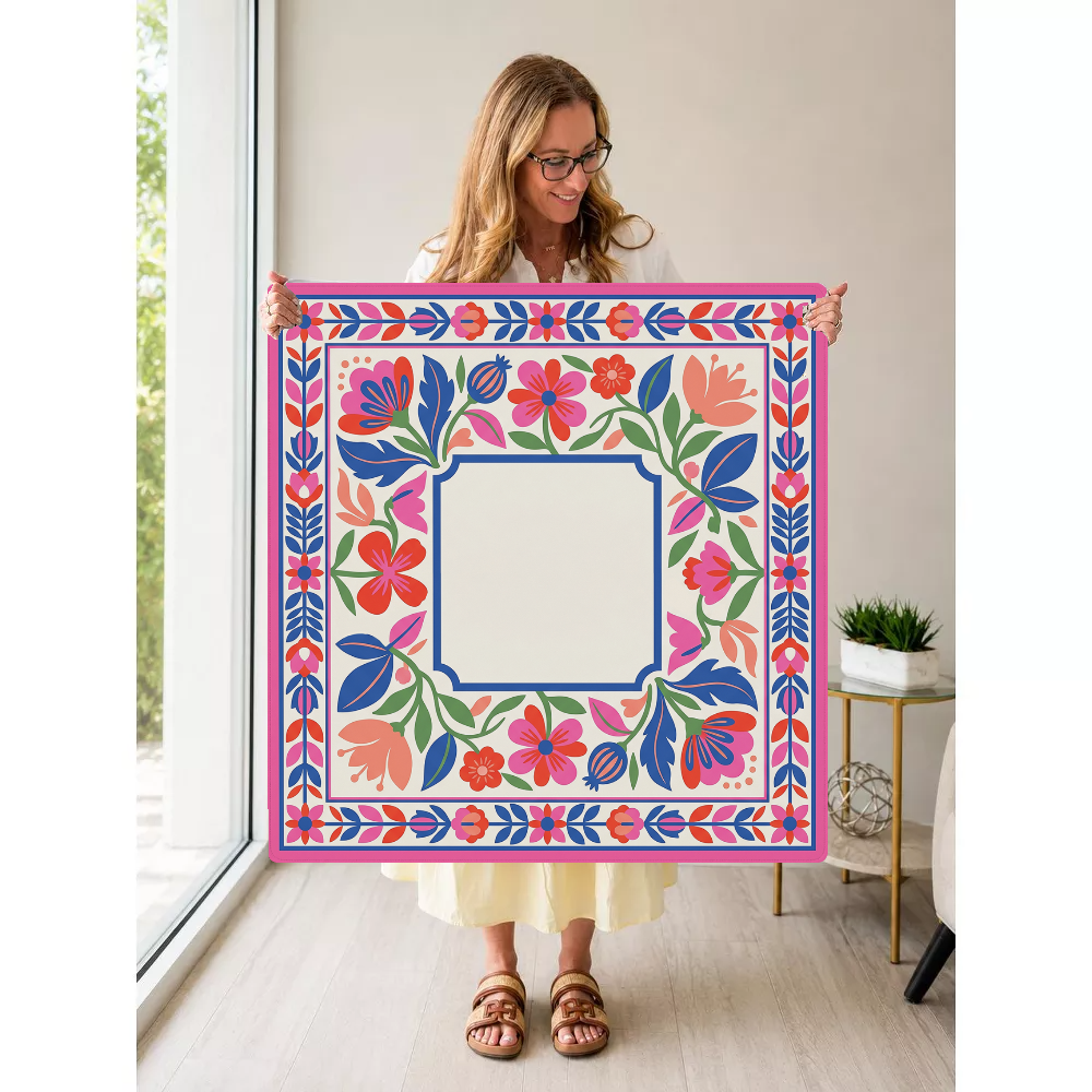 Mahjong by SI™ Floral Fiesta Frame Mahjong Mat