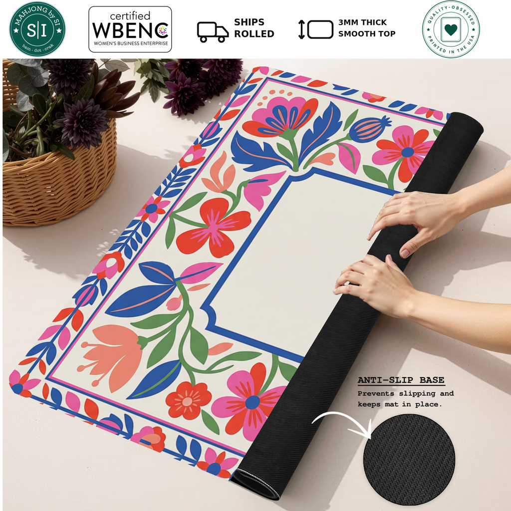 Mahjong by SI™ Floral Fiesta Frame Mahjong Mat