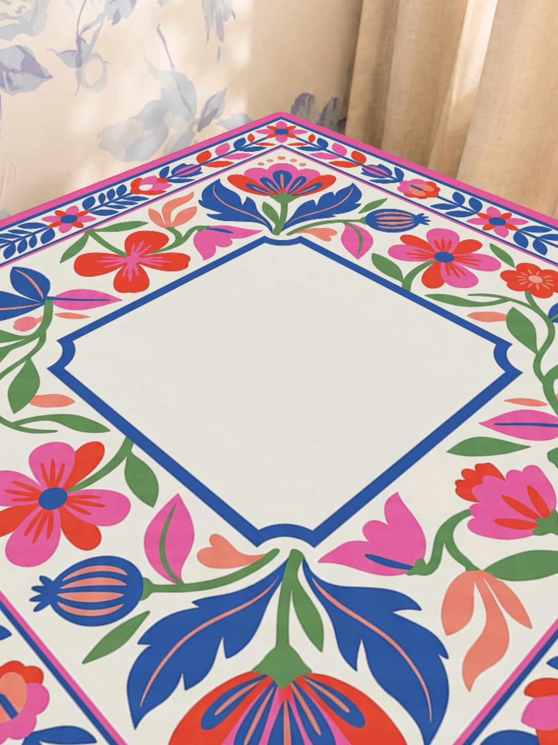 Mahjong by SI™ Floral Fiesta Frame Mahjong Mat