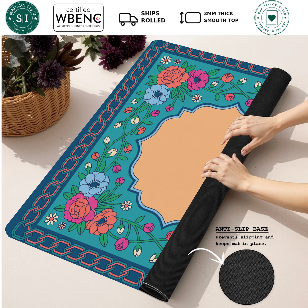 Mahjong by SI™ Chain Reaction Blooms Mahjong Mat