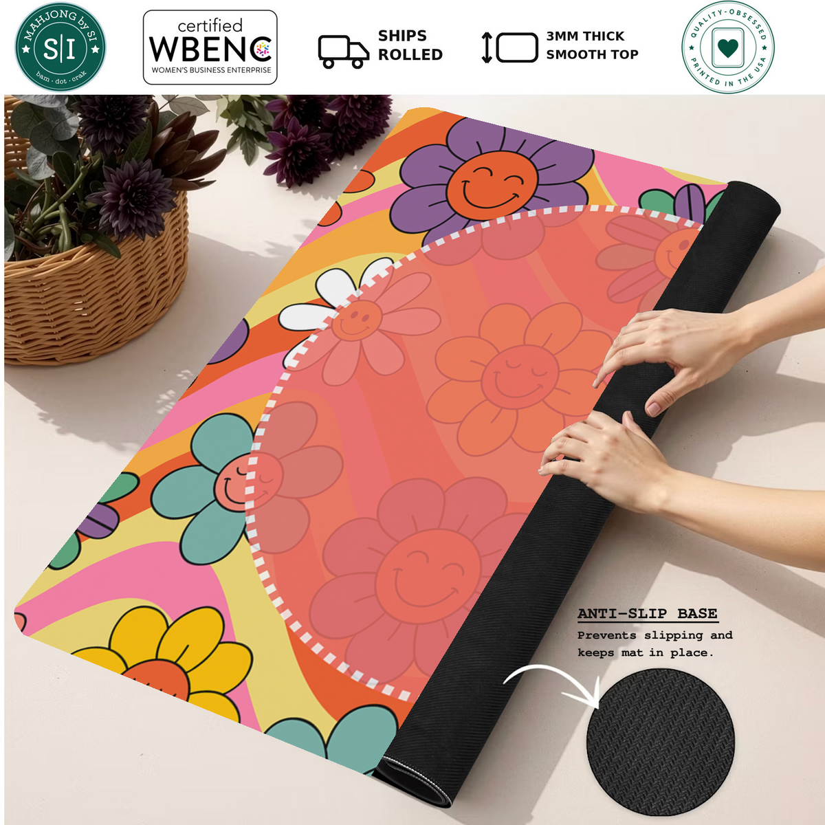 Mahjong by SI™ Groovy Kind of Bloom Mahjong Mat