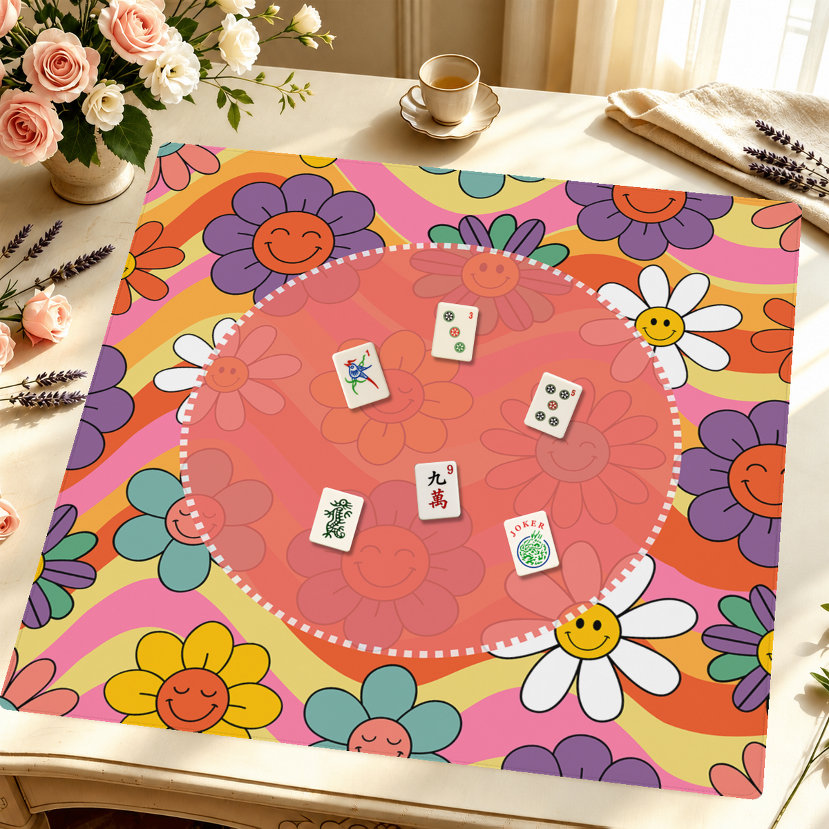 Mahjong by SI™ Groovy Kind of Bloom Mahjong Mat