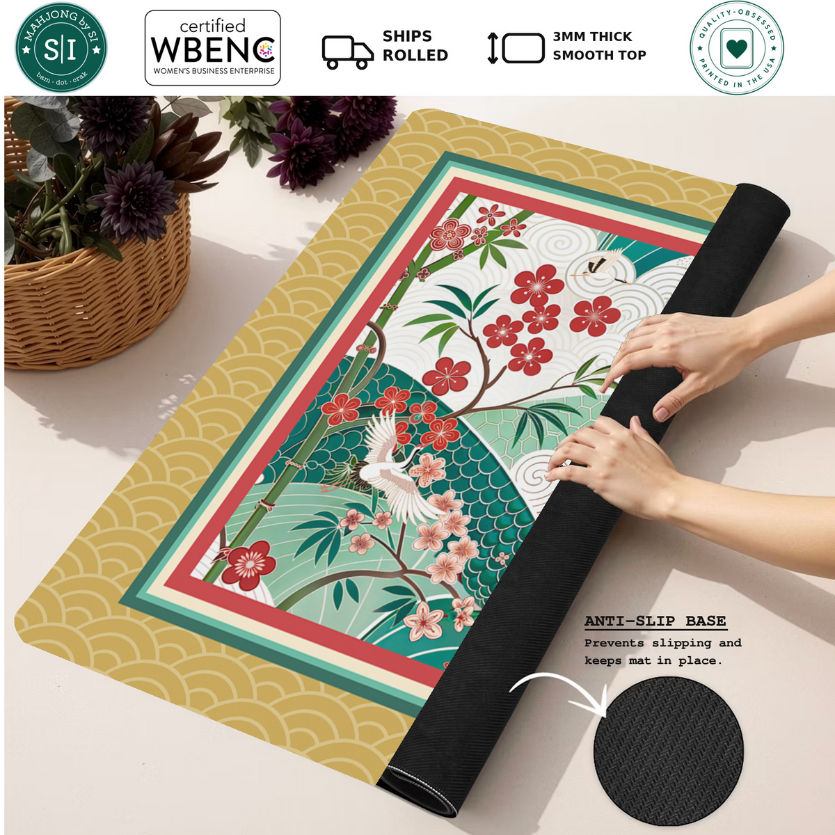 Mahjong by SI™ Plum Delightful Mahjong Mat