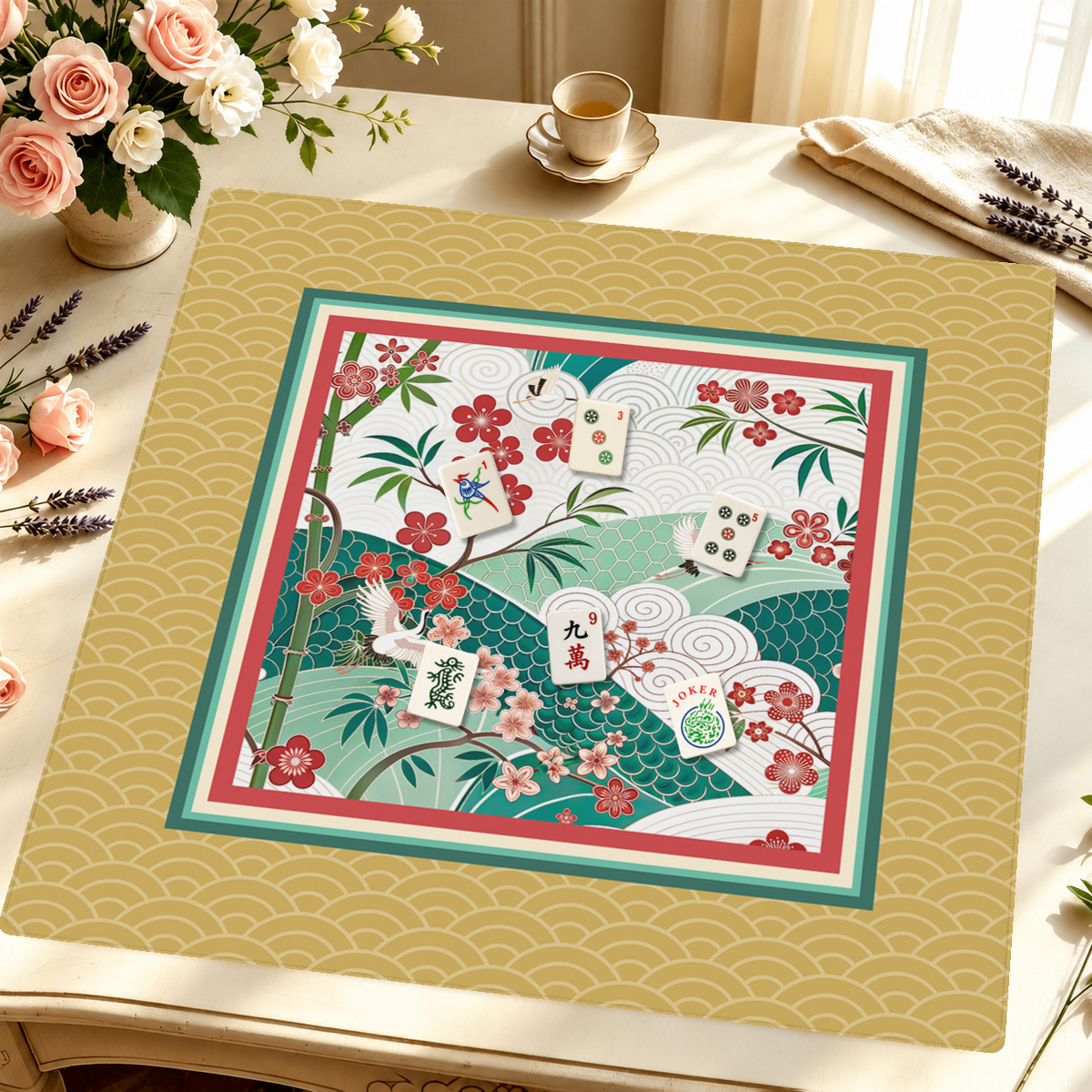 Mahjong by SI™ Plum Delightful Mahjong Mat