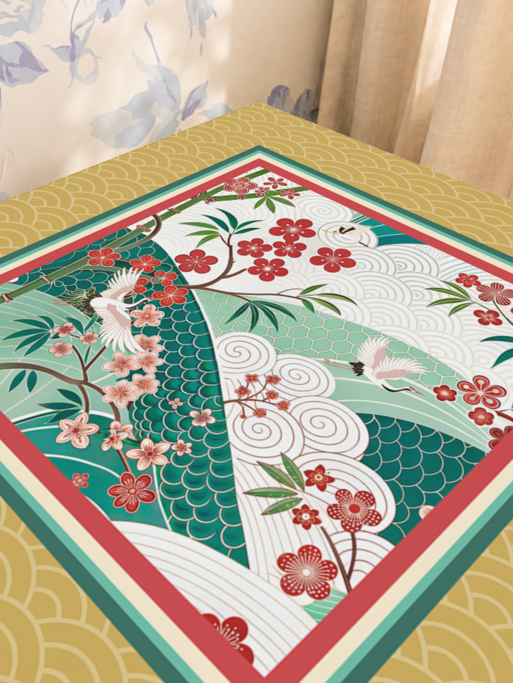 Mahjong by SI™ Plum Delightful Mahjong Mat