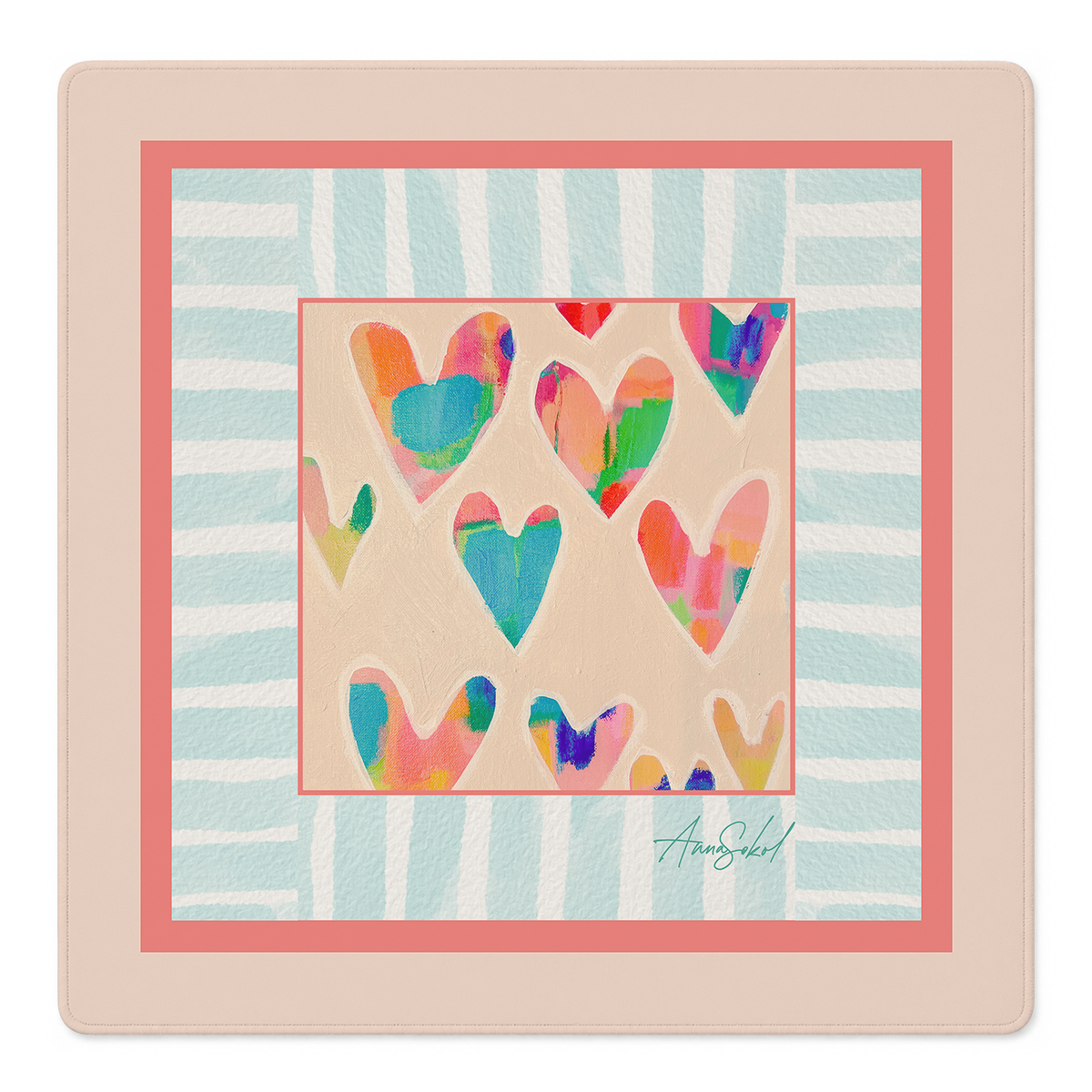 Painted Heart Attack Mahjong Mat | Mahjong by SI