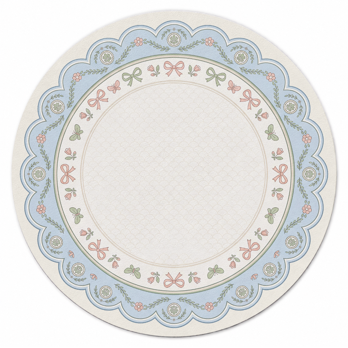 Ribbon Wreath Periwinkle Mahjong Mat | Mahjong by SI
