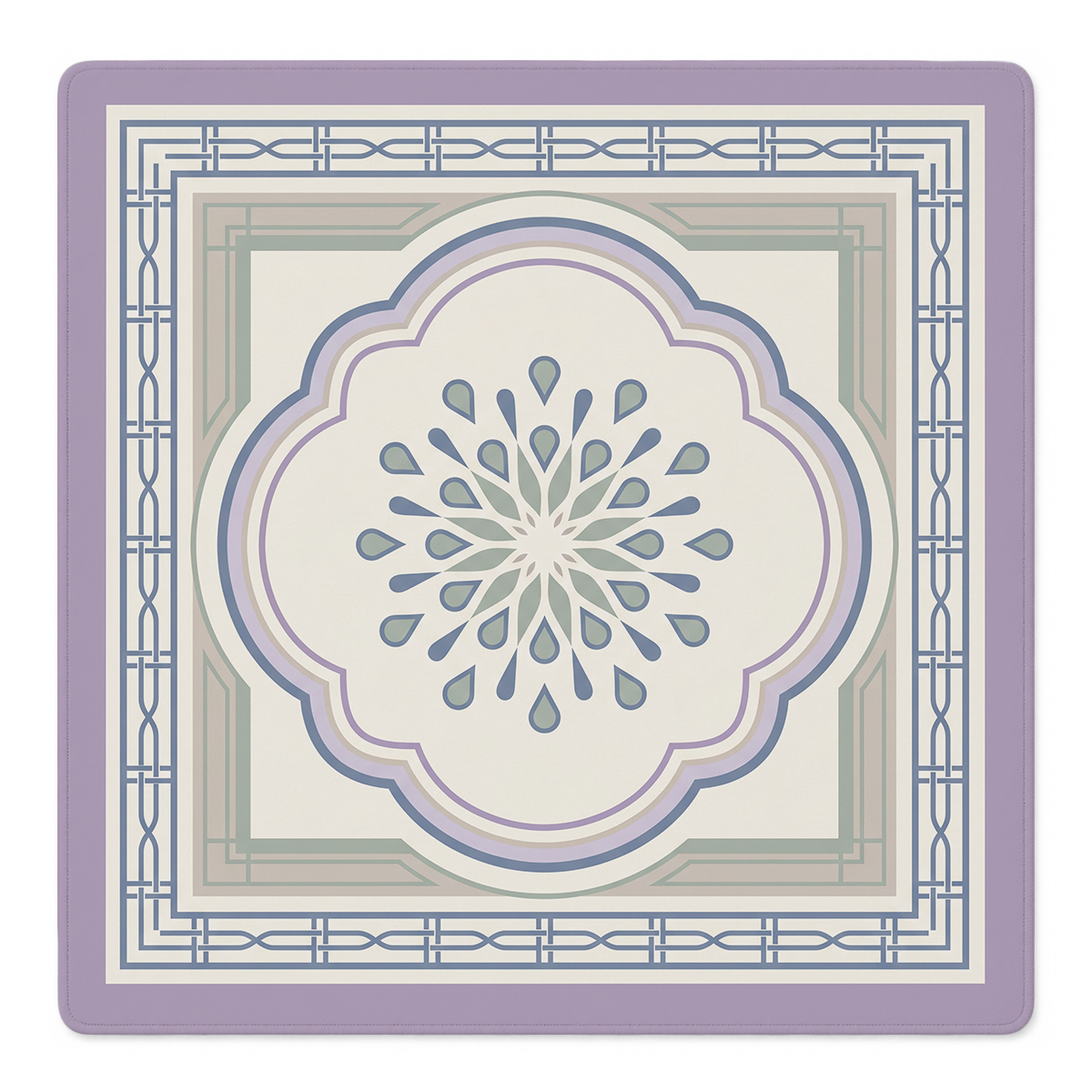 Lavender Medallion Mahjong Mat by Mahjong by SI