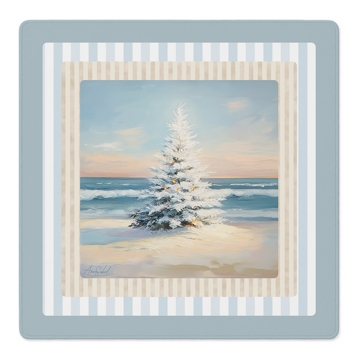 Coastal Christmas Mahjong Mat by Anna Sokol | Mahjong by SI