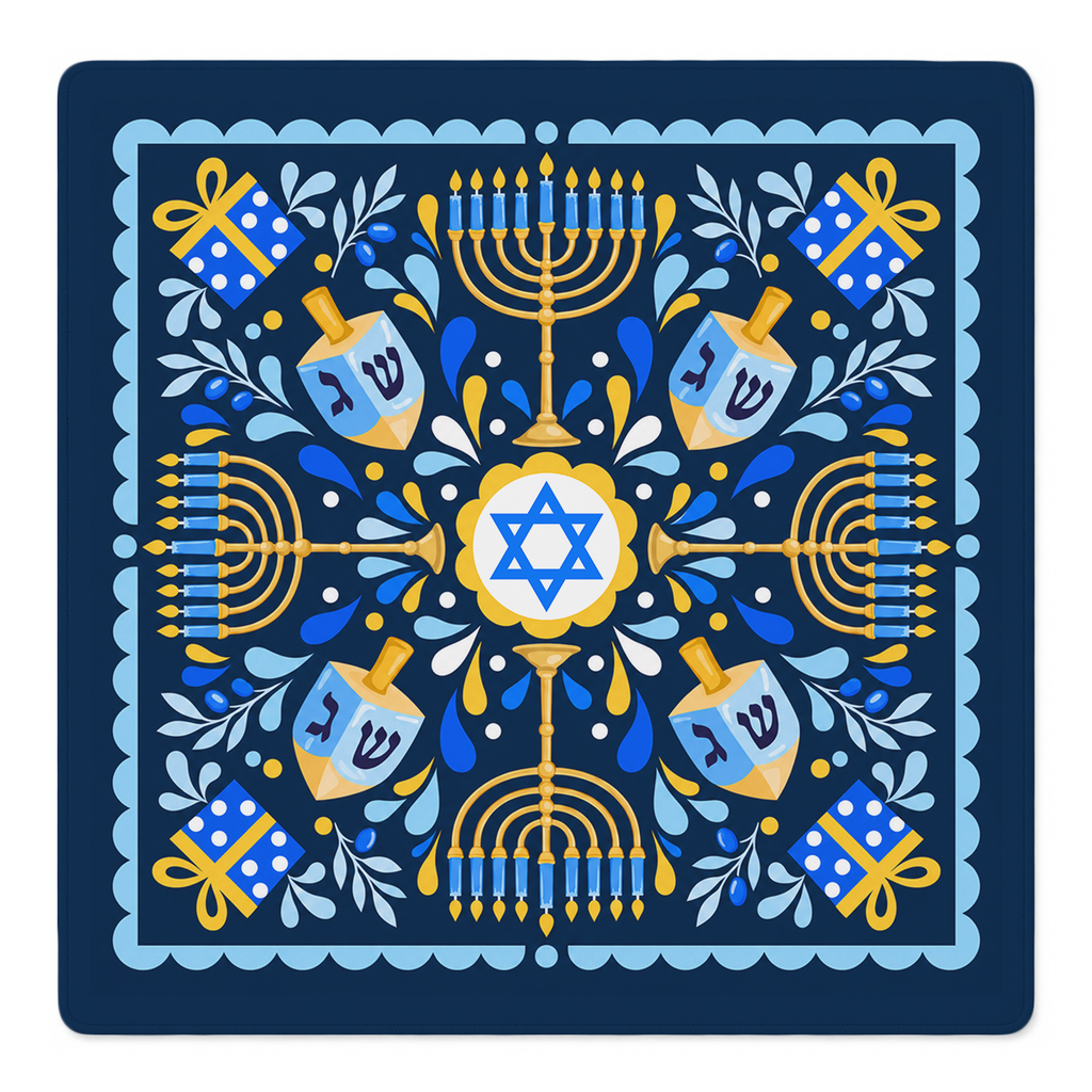 Dreidel Delight Mahjong Mat by Jen Jones | Mahjong by SI