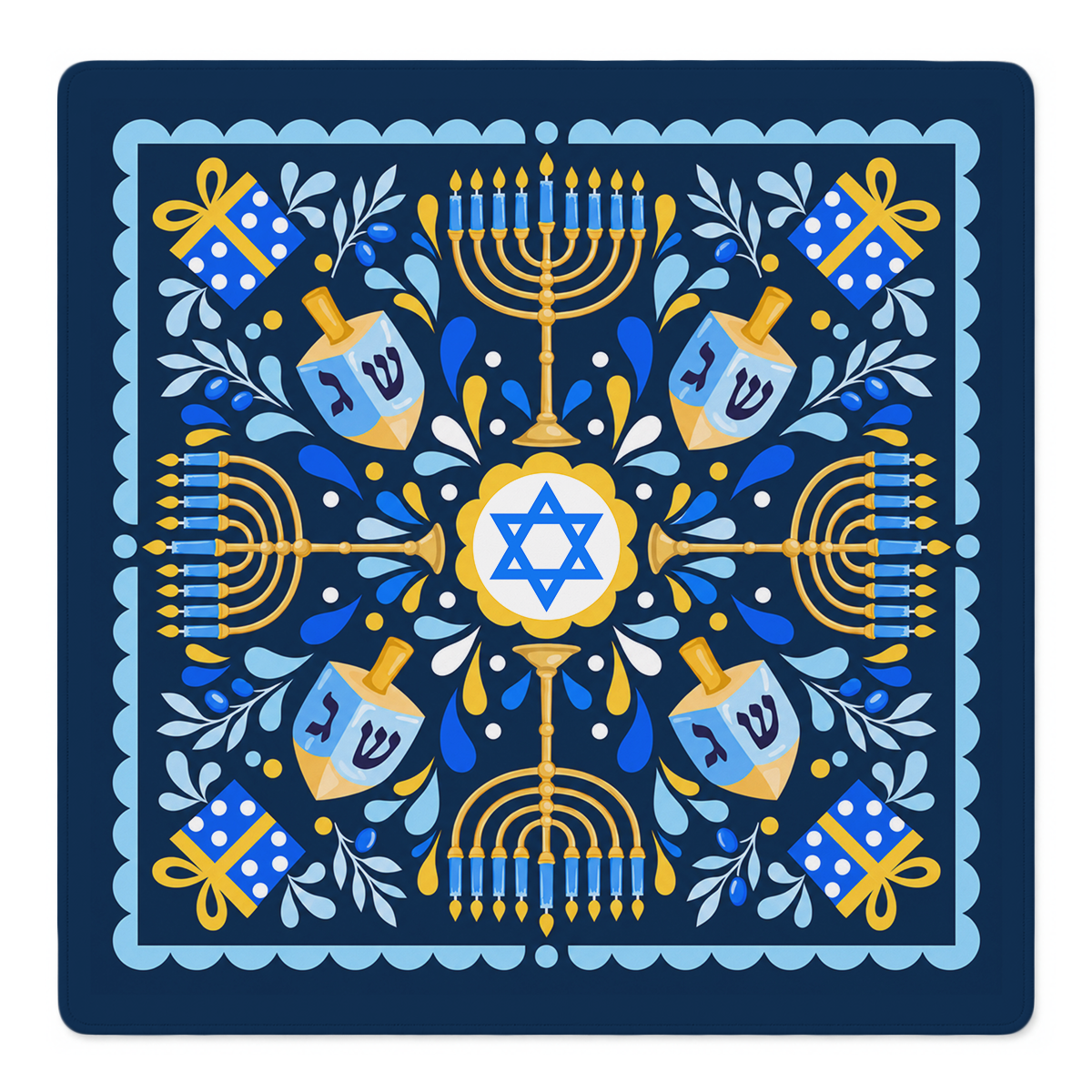 Dreidel Delight Mahjong Mat by Jen Jones | Mahjong by SI
