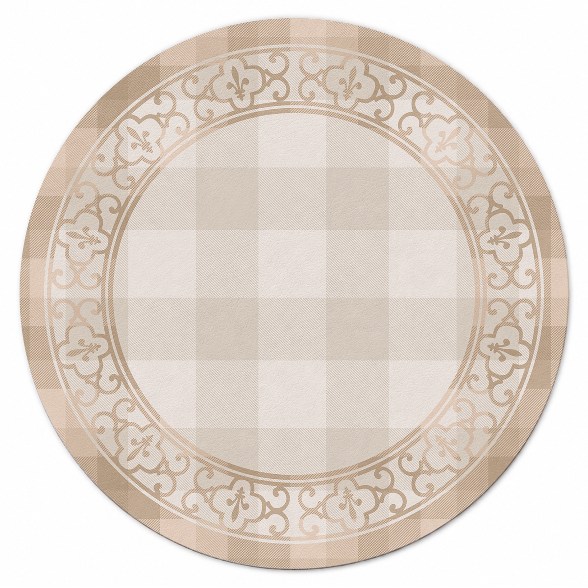 Buttercream Gingham Scroll Mahjong Mat | Mahjong by SI