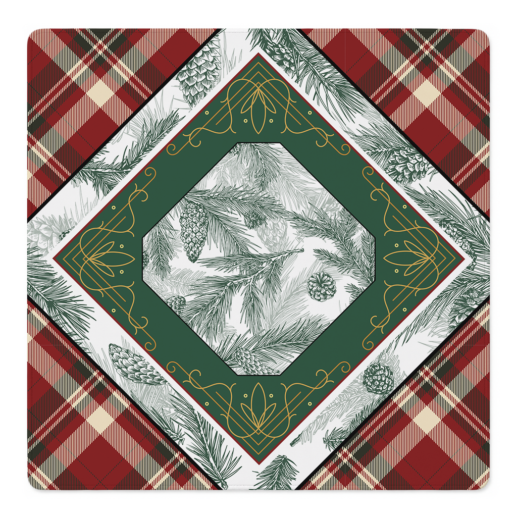 Plaid Tidings and Pinecones Mahjong Mat | Mahjong by SI