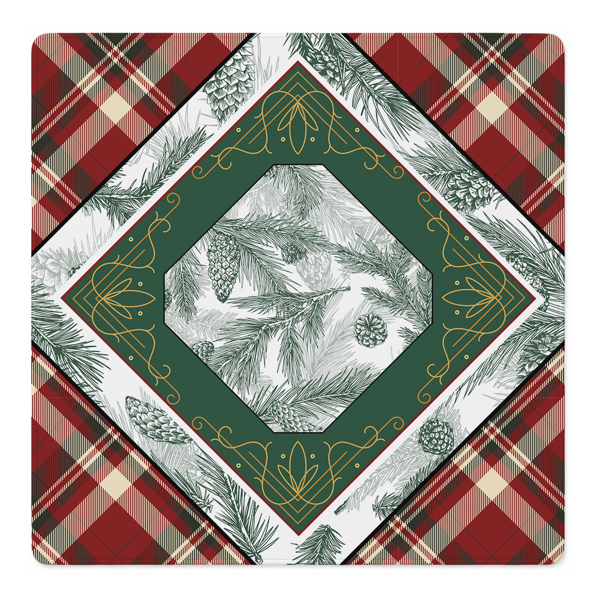 Plaid Tidings and Pinecones Mahjong Mat | Mahjong by SI