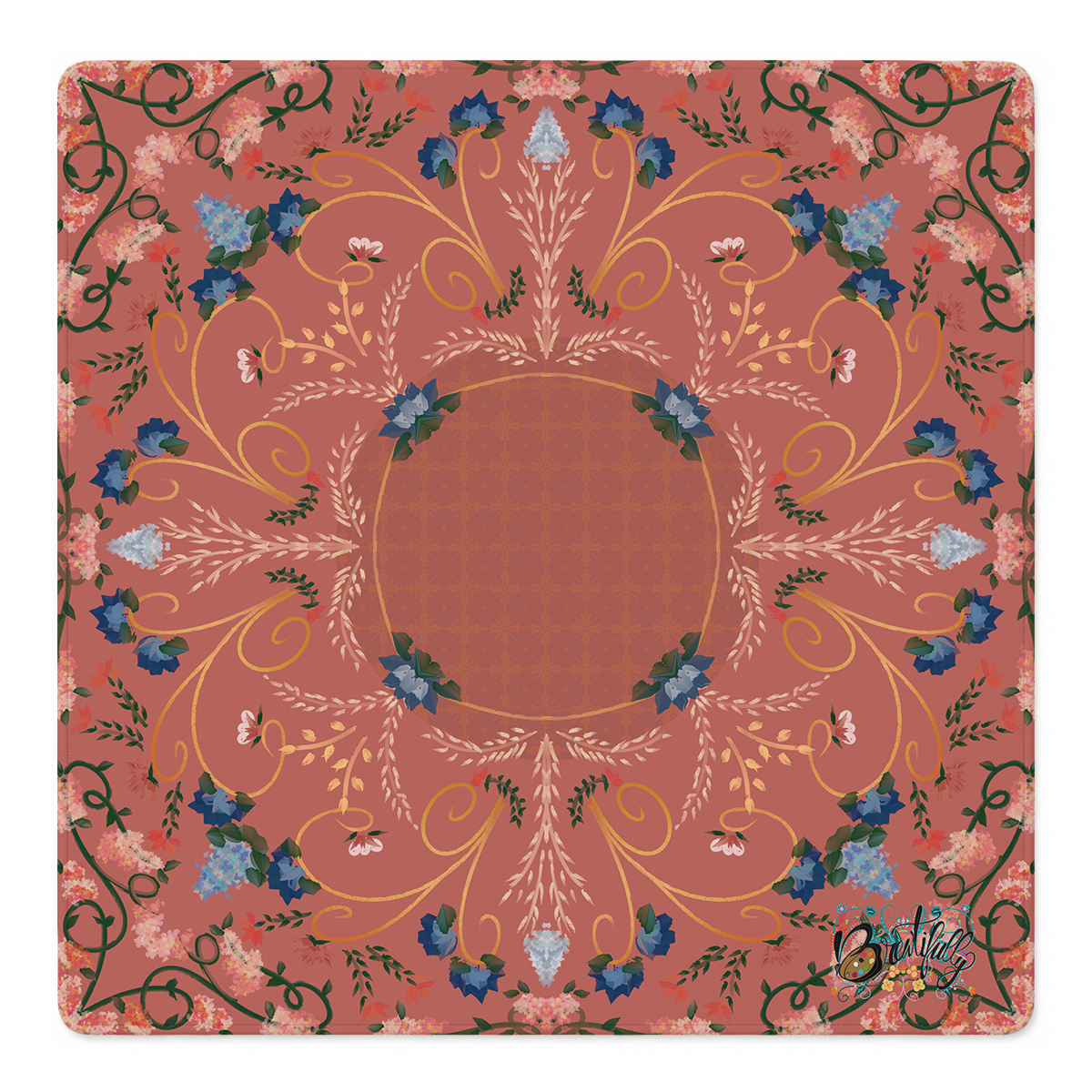 Coral Baroque Reverie Mahjong Mat | Mahjong by SI