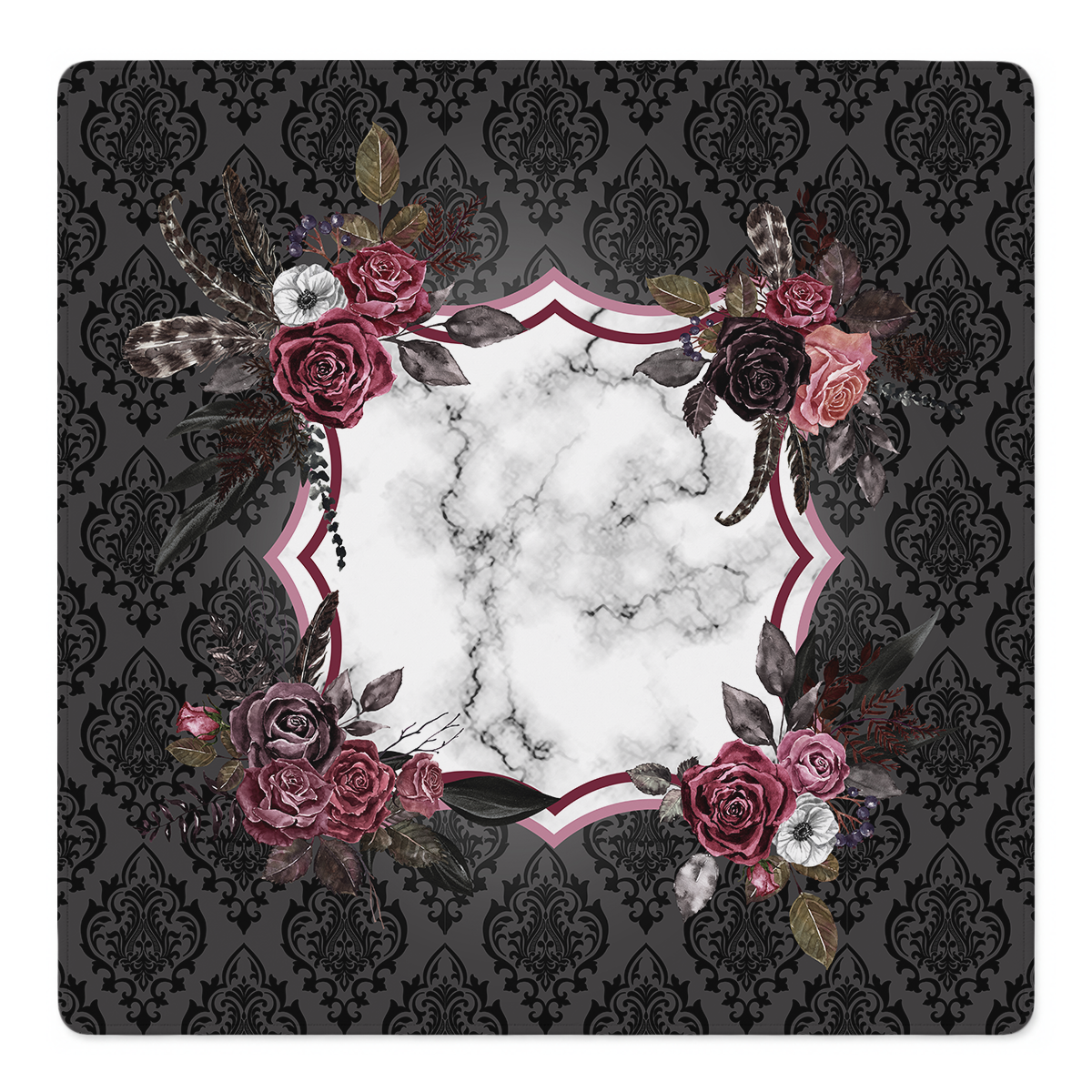 Gothic Rosette Noir Mahjong Mat | Mahjong by SI