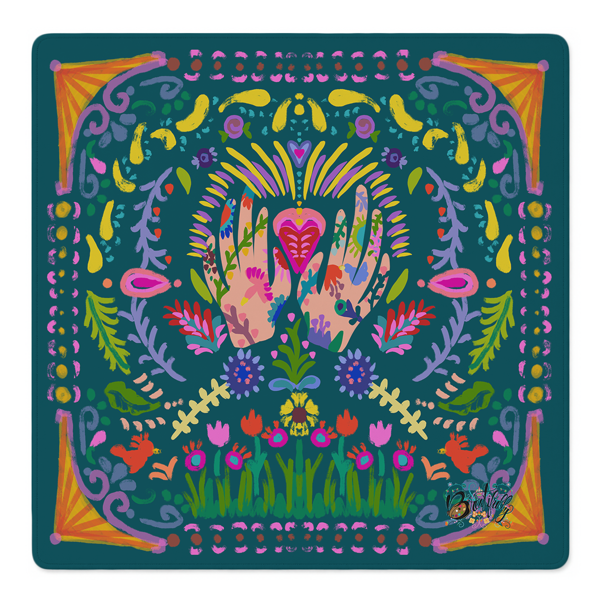 Heart in Full Bloom Mahjong Mat | Mahjong by SI