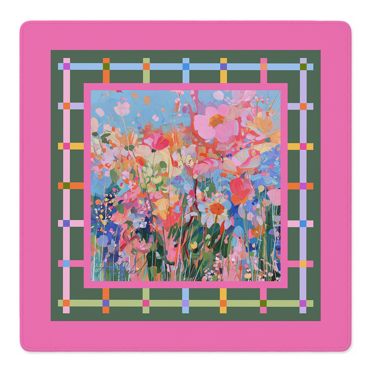 Plaid to the Bloom Mahjong Mat | Mahjong by SI