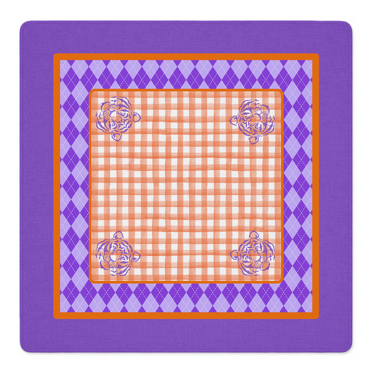Tiger Check Mate Mahjong Mat | Mahjong by SI