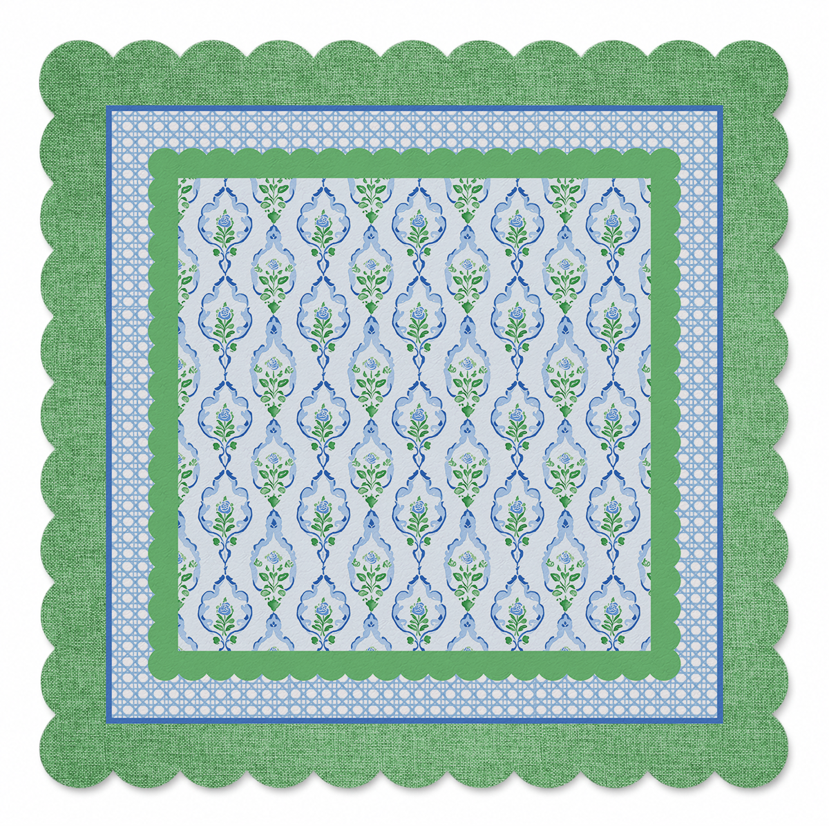 Garden Trellis Blue Bloom Mahjong Mat | Mahjong by SI