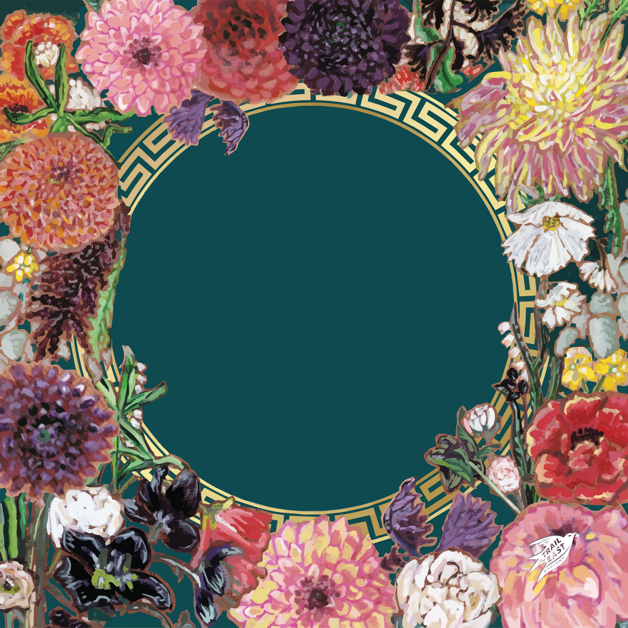 Majestic Blooms Leather 20 Square