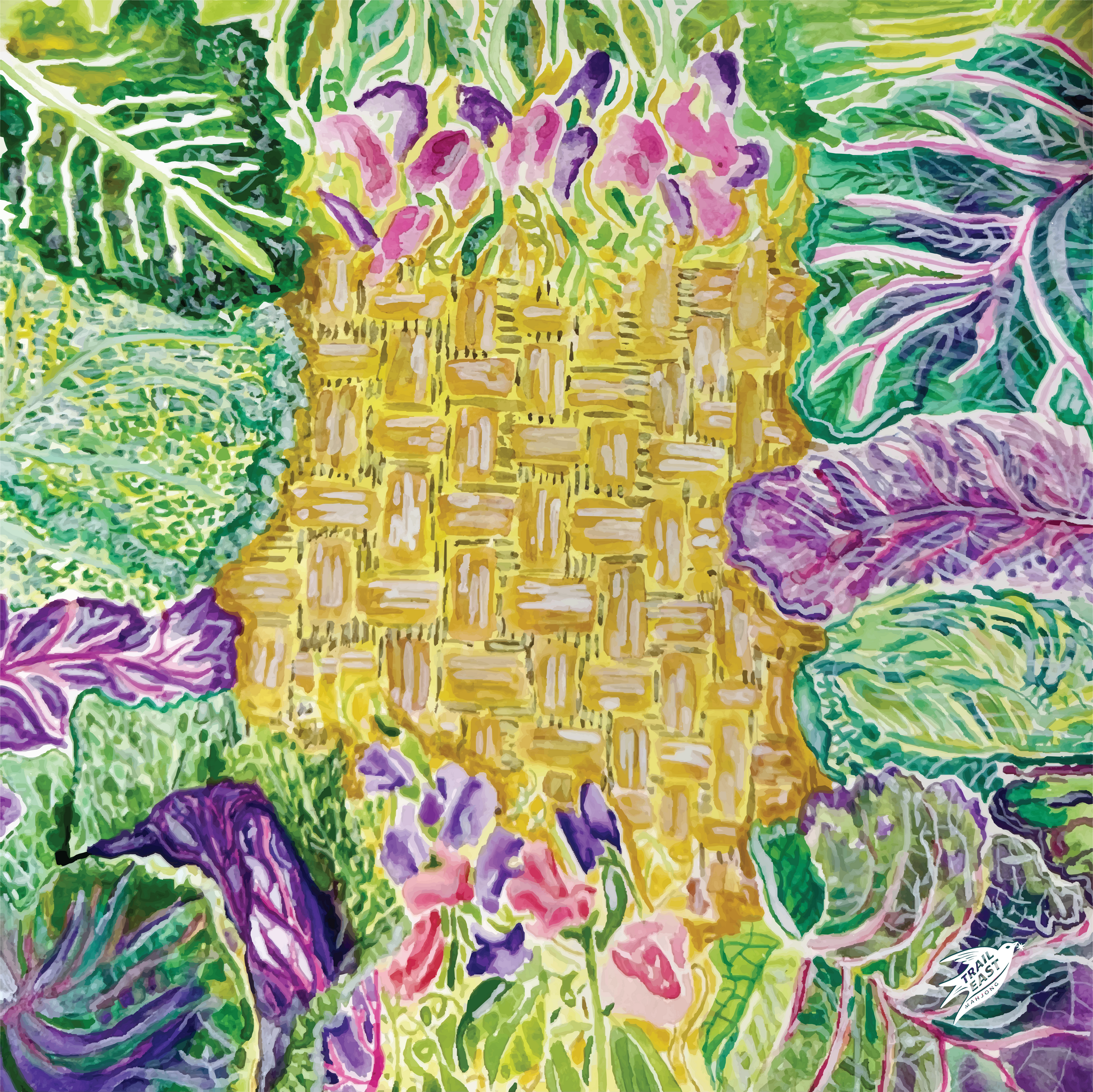 Cabbage Blossoms Sq 33 Leather