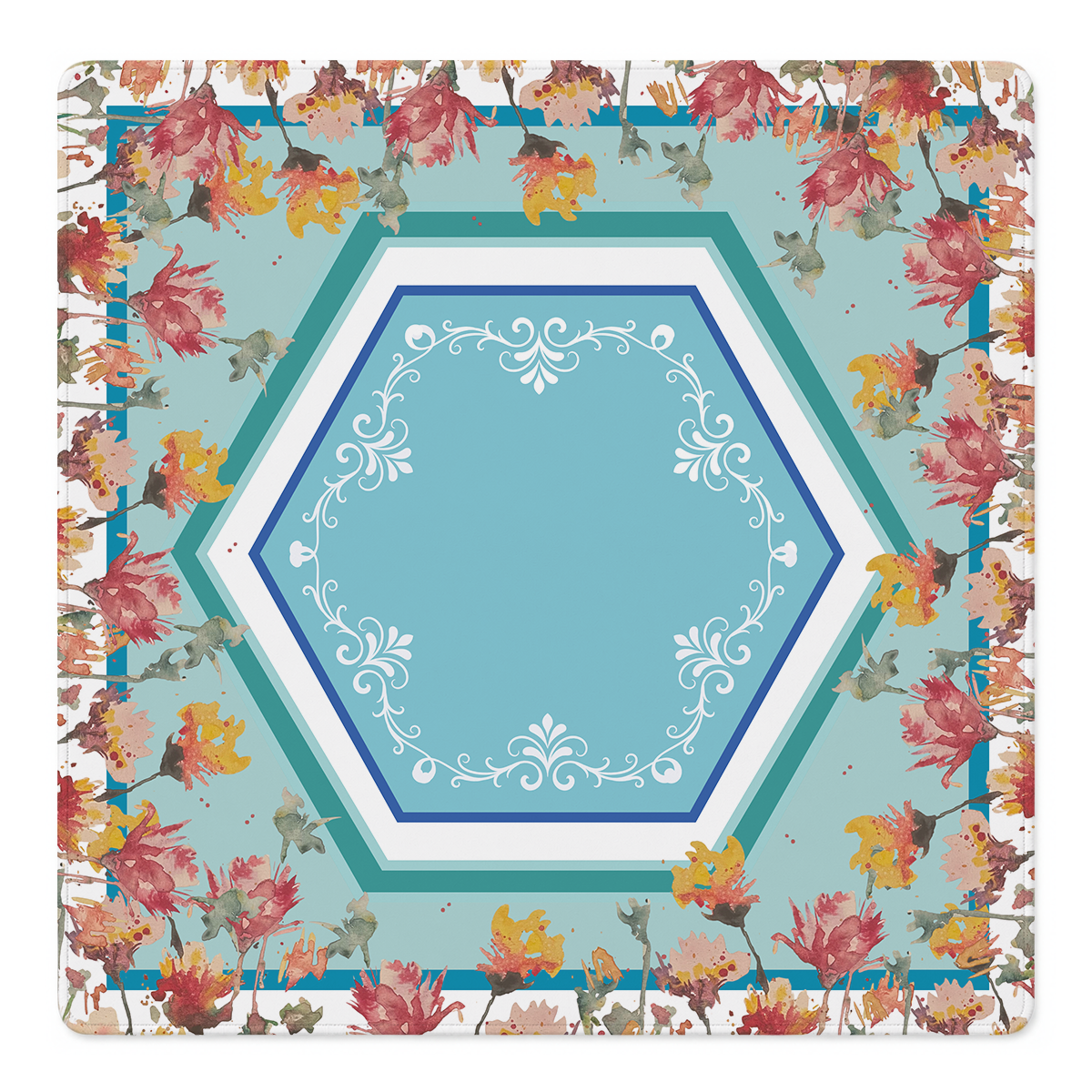 Floral Hexception Mahjong Mat | Mahjong by SI