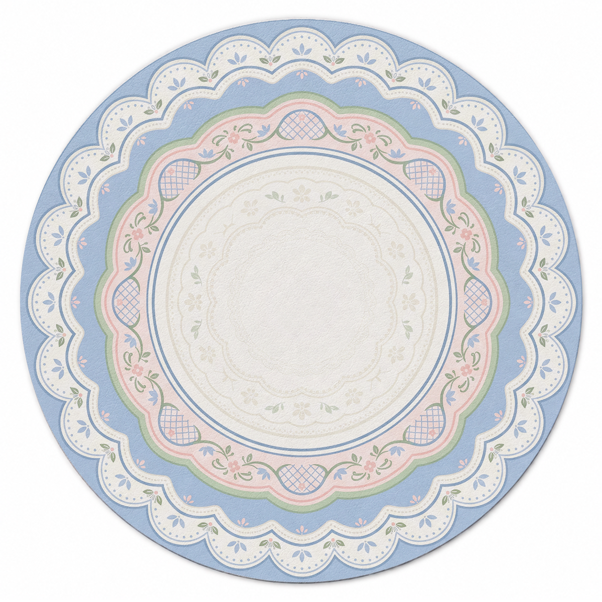 Heirloom Scallop Bloom Round Mahjong Mat | Mahjong by SI