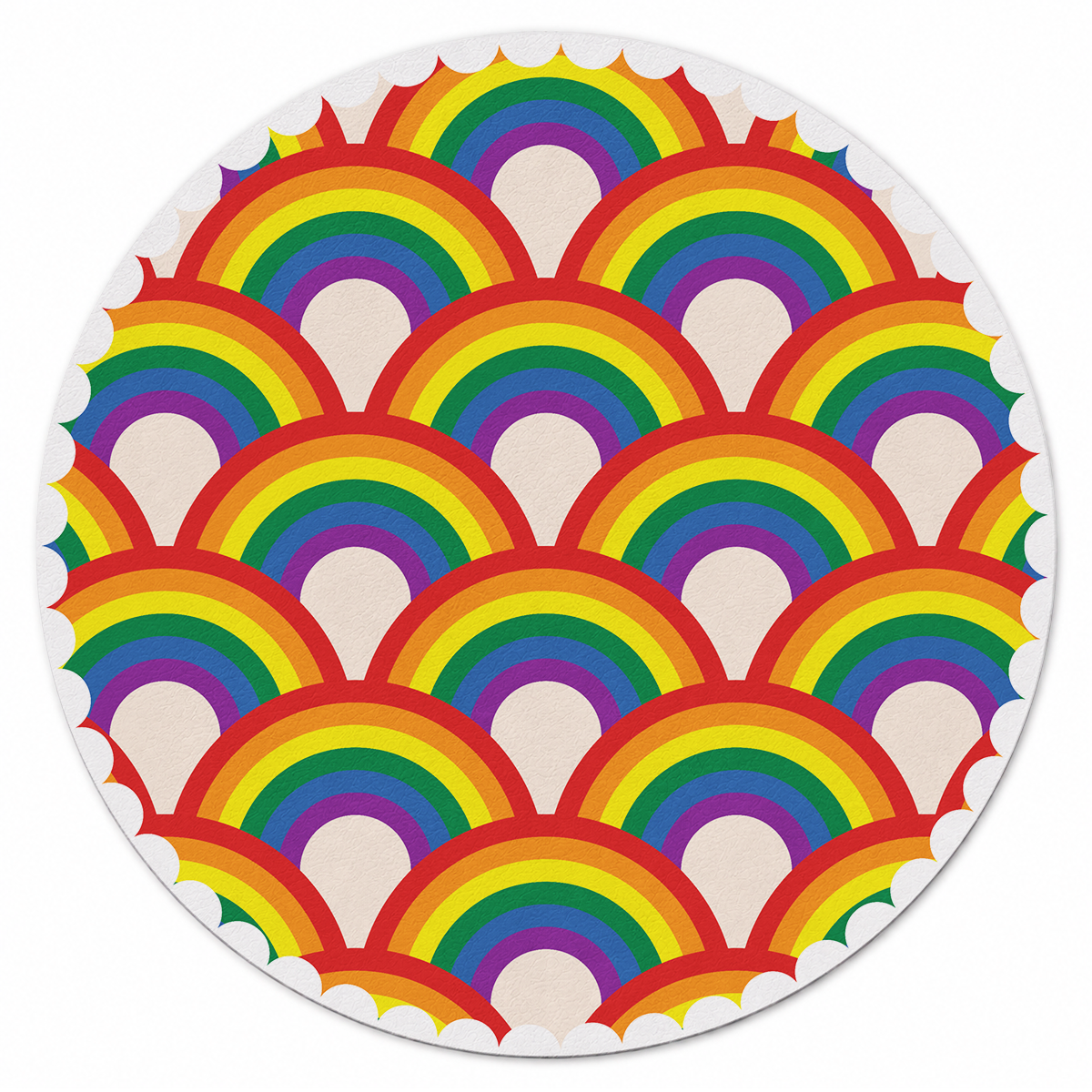 Rainbow Wave Retro Mahjong Mat | Mahjong by SI