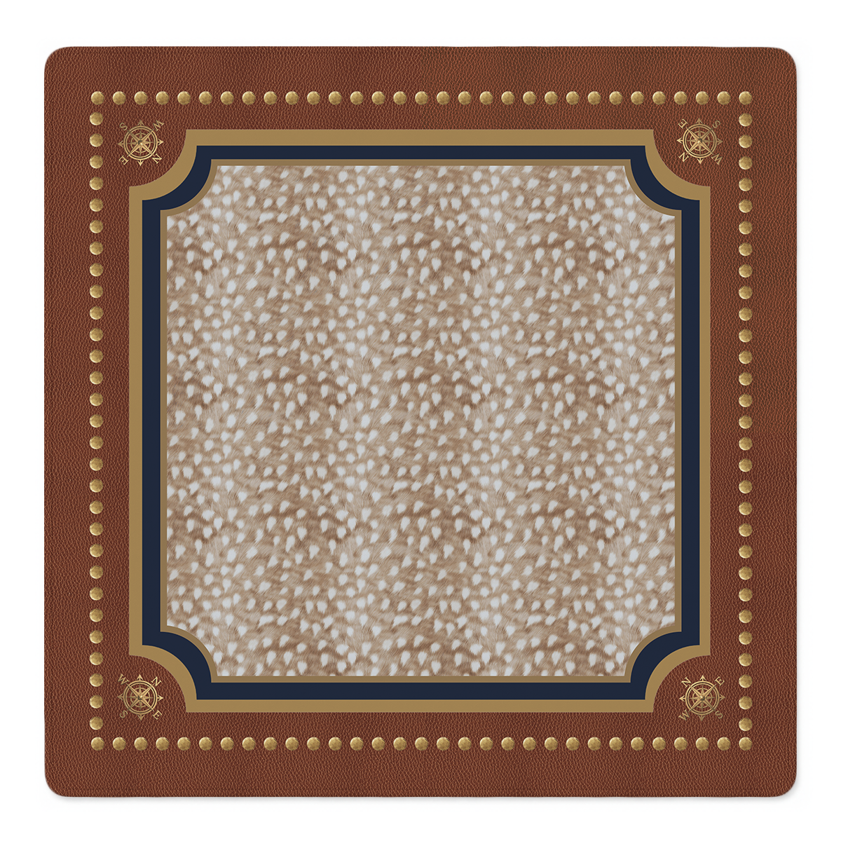 Cognac and Studded Mahjong Mat | Mahjong by SI