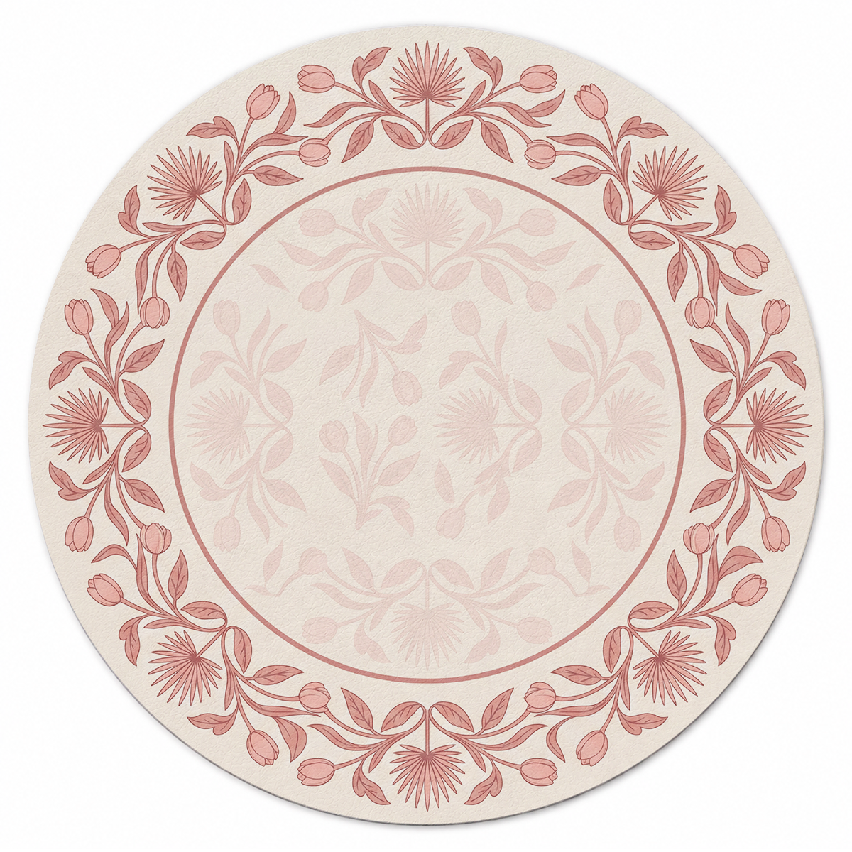 Blush Thistle Wreath Mahjong Mat | Mahjong by SI