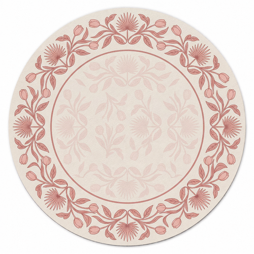 Blush Thistle Wreath Mahjong Mat | Mahjong by SI