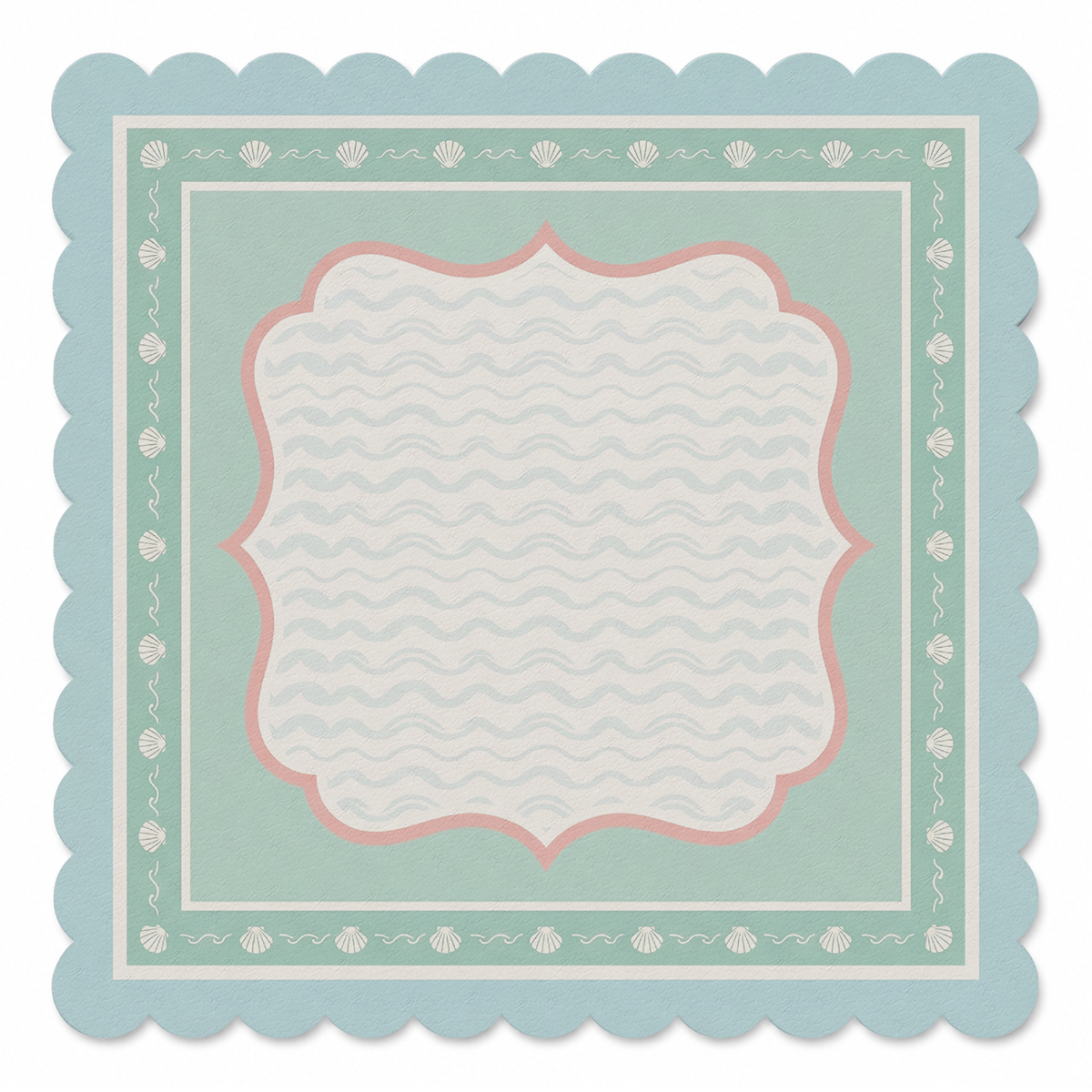 Coastal Shells and Waves Mahjong Mat | Mahjong by SI