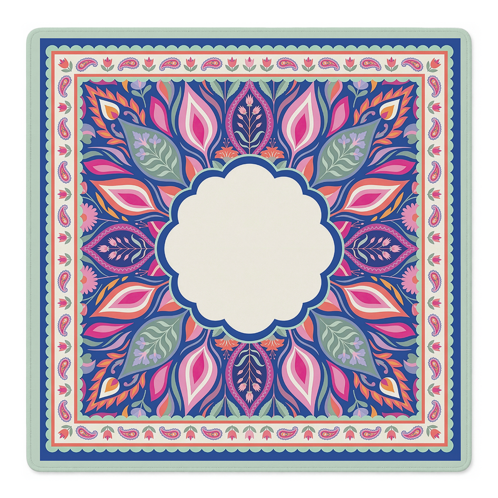 Paisley in Bloom Mahjong Mat by Mahjong by SI