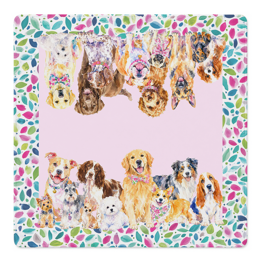 Puppy Love Confetti Mahjong Mat | Mahjong by SI