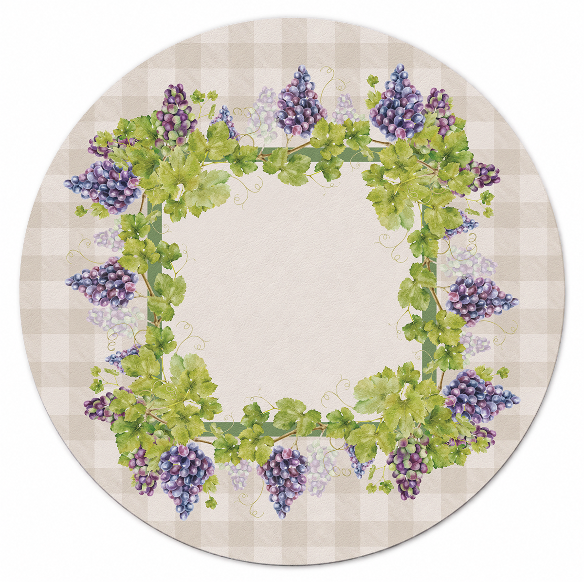 Tuscan Vine Gingham Frame Mahjong Mat | Mahjong by SI