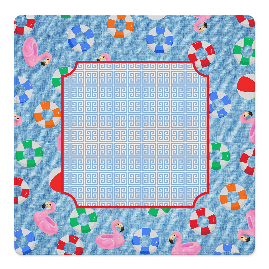 Poolside Flamingle Mahjong Mat | Mahjong by SI