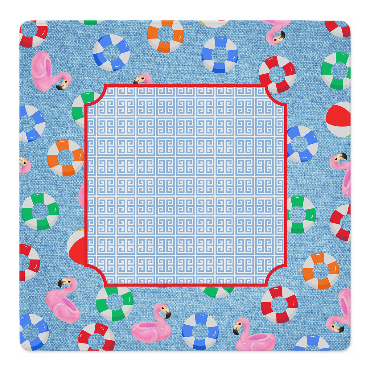 Poolside Flamingle Mahjong Mat | Mahjong by SI