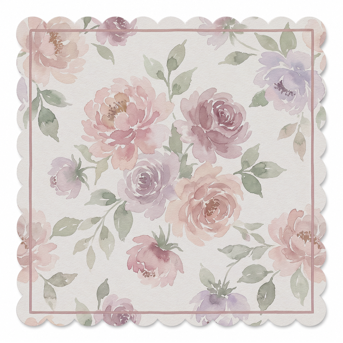 Soft Petal Watercolor Mahjong Mat | Mahjong by SI