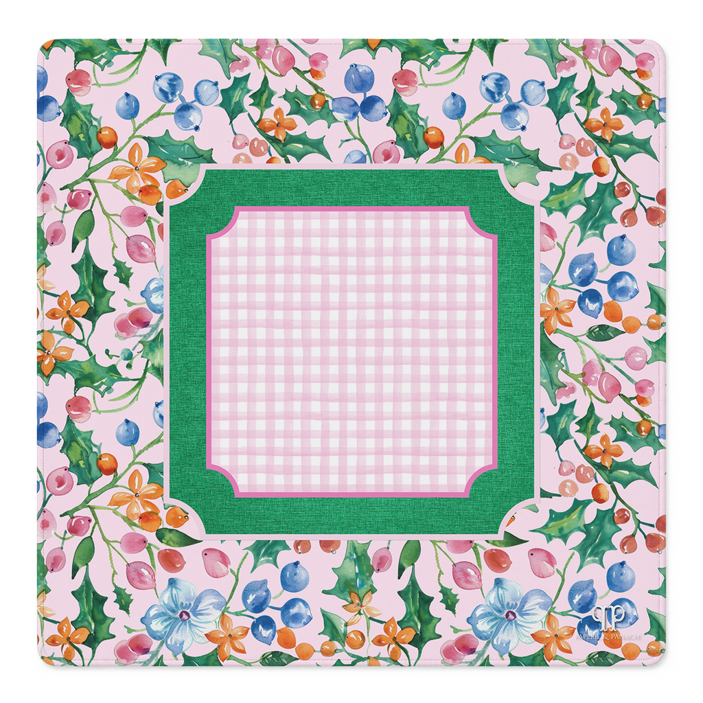 Berry Merry Gingham Mahjong Mat | Mahjong by SI