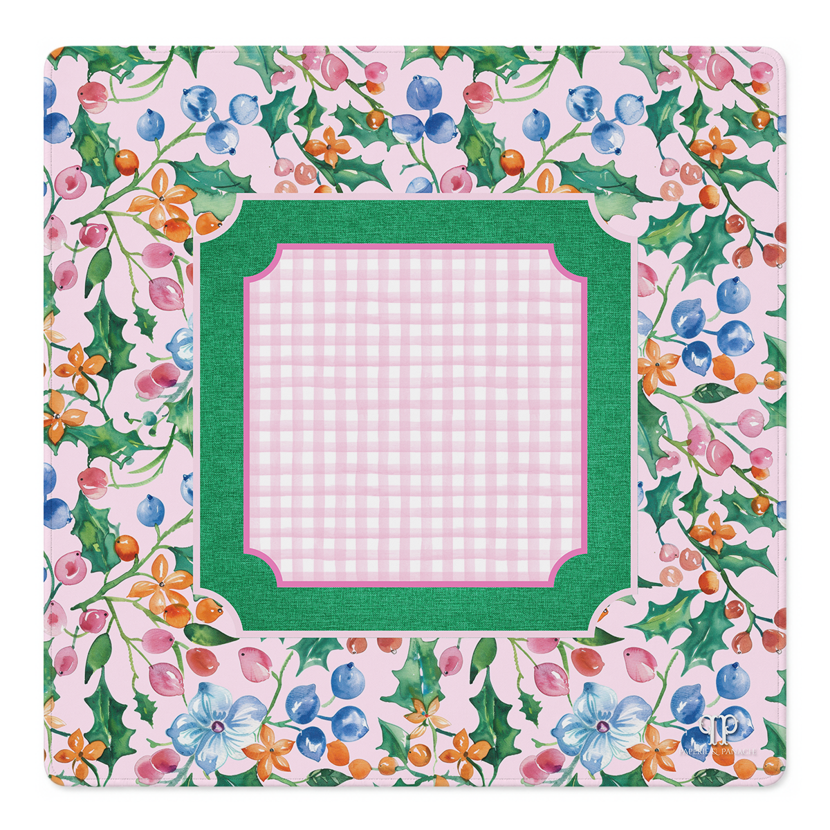 Berry Merry Gingham Mahjong Mat | Mahjong by SI